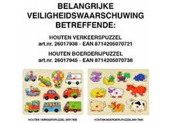 Veiligheidswaarschuwing houten puzzels Bart Smit