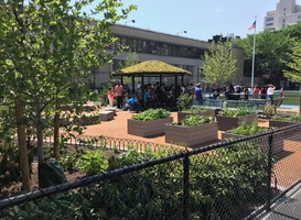 Hekwerk om schoolplein 