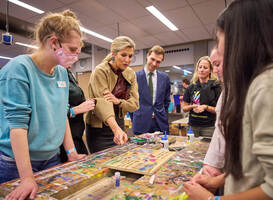 Koningin Máxima bezoekt Young Impact take-over van ROC Friese Poort Koningin Máxima bezoekt Young Impact take-over van ROC Friese Poort