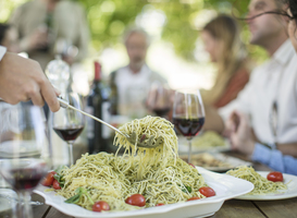 Normal_eating-spaghetti-for-lunch-in-garden-2023-11-27-05-00-03-utc