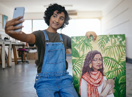 Normal_woman-phone-selfie-or-art-painting-for-ecommerce-2023-11-27-05-34-59-utc