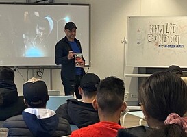 Khalid Boudou te gast bij ROC Mondriaan in het kader van #HeelDenHaagLeest